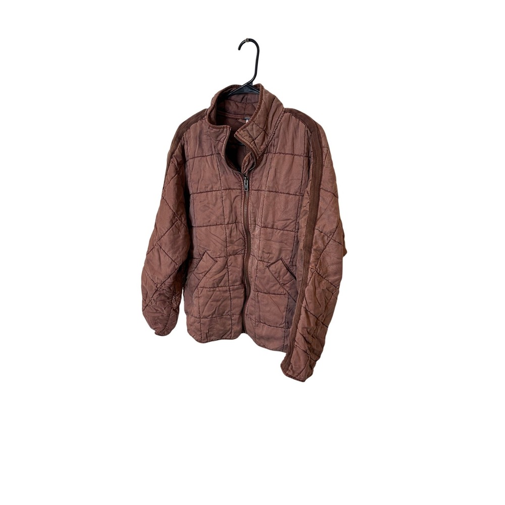 Free People FP Movement Dolman Quilted Knit Jacket Small Cherry Cola Zip Up